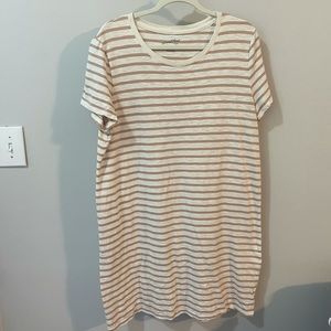 Blush and white t-shirt dress